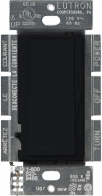 Diva LED+ Dimmer Switch, 250W for LED/CFL, 600W Inc/Hal, Black