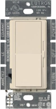 Diva 250W Dimmable LED/CFL Dimmer Switch, Light Almond, 3-Way/Simple-Poles