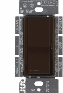 Single Pole Dimmer Switch 300W 120V with Glossy Brown Finish