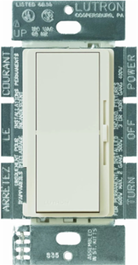 Diva Dimmer 300W, Gloss Finish, Paddle Switch, Light Almond