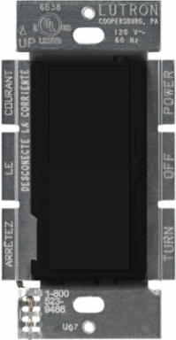 Diva Fan Switch, 1.5 A, 120 V, 3-Speed, Glossy Black Finish