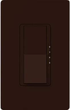 Diva 3-Speed Light & Fan Switch, 1.5 Amp, 120/240 Watt, Glossy Brown, Wallbox