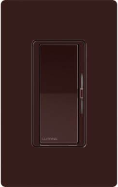 Lutron Diva Smart ELV+ Dimmer Switch for Caseta Systems, Phase Selectable, 250W LED/400VA MLV/500W ELV, Neutral Required, 120V, DVRF-5NE-BR, Brown