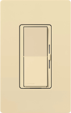 Lutron Diva Smart ELV+ Dimmer Switch for Caseta Systems, Phase Selectable, 250W LED/400VA MLV/500W ELV, Neutral Required, 120V, DVRF-5NE-IV, Ivory