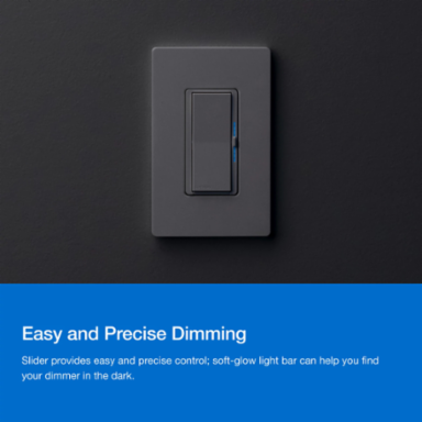 Lutron Diva Smart ELV+ Dimmer Switch for Caseta Systems, Phase Selectable, 250W LED/400VA MLV/500W ELV, Neutral Required, 120V, DVRF-5NE-LA, Light Almond