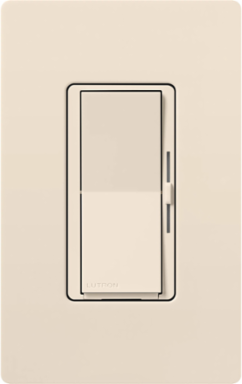 Lutron Diva Smart ELV+ Dimmer Switch for Caseta Systems, Phase Selectable, 250W LED/400VA MLV/500W ELV, Neutral Required, 120V, DVRF-5NE-LA, Light Almond
