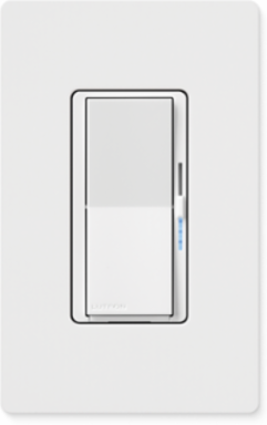 Lutron Diva Smart ELV+ Dimmer Switch for Caseta Systems, Phase Selectable, 250W LED/400VA MLV/500W ELV, Neutral Required, 120V, DVRF-5NE-WH, White