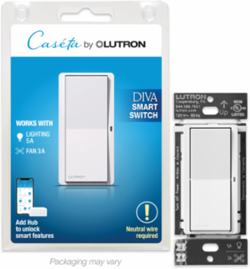 Claro Smart Switch, 4.69 x 2.94 Inch, 5A LED & 600W Incandescent Control