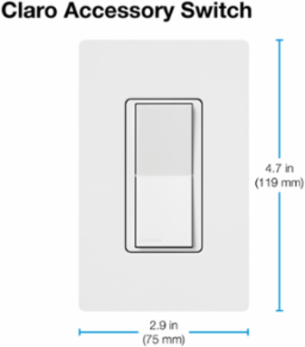 Claro Smart Accessory Switch, 4.69 x 2.94 Inch, Brown, No Neutral Required