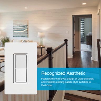 Claro Smart Accessory Switch 4.69 x 2.94 Inch, Ivory, Paddle Switch