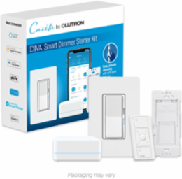 Lutron Diva Smart Dimmer Switch Kit for Caseta smart lighting, with Smart Hub and Pico Remote for Canada