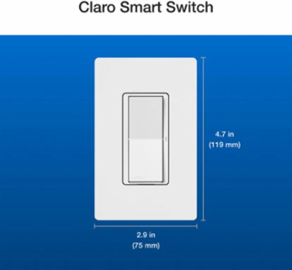 Claro Smart Switch & Pico Paddle Remote with Wireless Control, 120V, 5A
