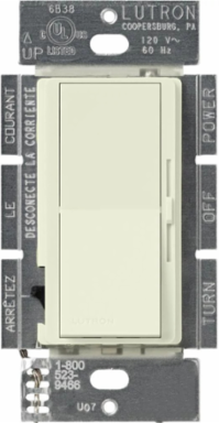 DIVA Satin Color 1000W 3-Way Dimmer Switch, Biscuit Finish, Paddle Switch