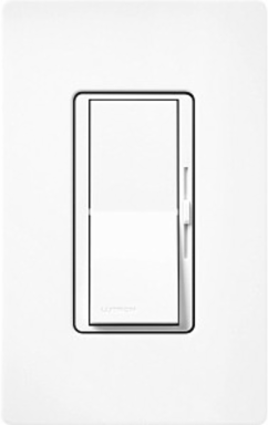 Diva Dimmer Switch, 150W LED/CFL, 600W Incandescent, Paddle Switch, Brilliant White