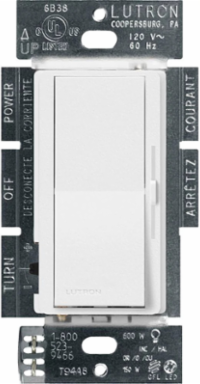 Diva LED+ Dimmer Switch, 150W Dimmable LED/CFL, 600W Incandescent, Snow Finish