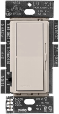 Diva LED+ Dimmer Switch, 150W for LED/CFL, 600W for Incandescent, Taupe