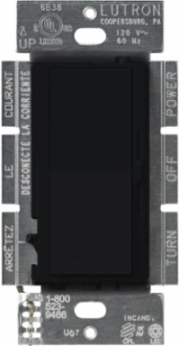Diva 250W Dimmer Switch for LED/CFL, Paddle Switch, Midnight Finish