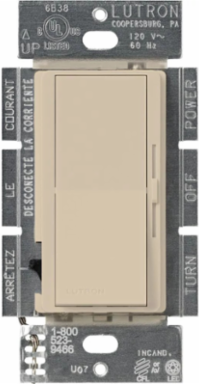 Diva 250W LED/CFL Dimmer Switch, Taupe, Paddle Switch, 3-Way/Singe-Pole