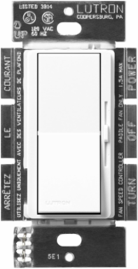 Diva 3-Speed Fan Switch, 1.5A, Wallbox, Satin Finish