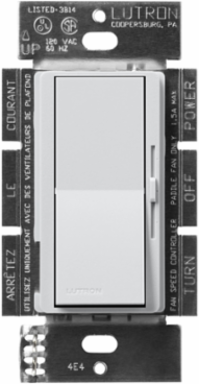 Diva 1.5A 3-Speed Fan Control Switch, 4.69 x 2.94 Inch, Satin Finish