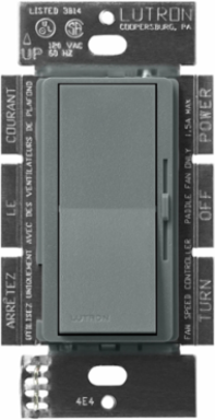 Diva 1.5A 3-Speed Fan Control Switch, 4.69 x 2.94 Inch, Slate Finish