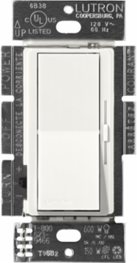 Diva Dimmer Switch, 3-Way, 450W, Paddle Switch, Satin Finish, Glacier White