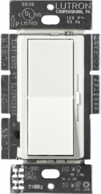 Diva Reverse-Phase Dimmer 250W for LED/CFL & 500W Inc/ELV, Satin Finish