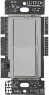 Diva Dimmer Switch, 0-10V, 1-Pole, Paddle with Satin Finish, 4.69 x 2.94 Inch