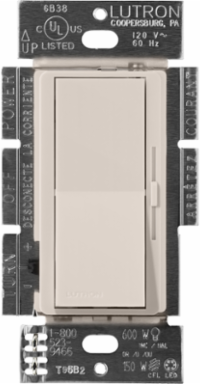 Diva Dimmer Switch, 0-10V, Taupe, Paddle Switch, 4.69 x 2.94 Inch