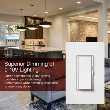 Diva 0-10V Dimmer Switch, 120-277V, Gray, Gloss Finish, Paddle Control