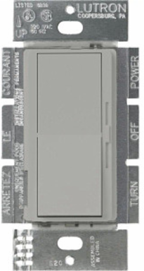 Diva 0-10V Dimmer Switch, 120-277V, Gray, Gloss Finish, Paddle Control