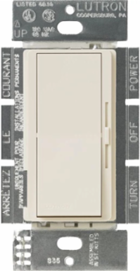 Diva 0-10V Dimmer Switch Light Almond, 3-Way, 8A, Paddle Switch