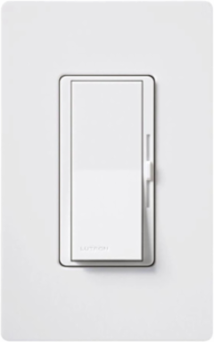 Diva 0-10V Dimmer Switch, 3-Way/Single-Pole, 8A, Plastic/Metal, White