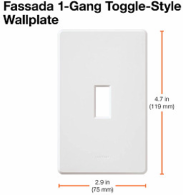 Fassada Wallplate, Single-Gang, Almond, 4.60 x 2.86 Inch, Gloss Finish