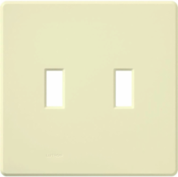 Fassada 2-Gang Wall Plate, Gloss Almond, 4.6 x 4.67 Inch Size