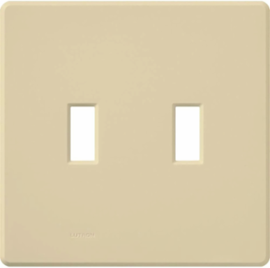 Fassada 2-Gang Wall Plate, Gloss Ivory, 4.6 x 4.67 Inch
