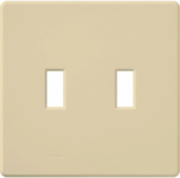 Fassada 2-Gang Wall Plate, Gloss Ivory, 4.6 x 4.67 Inch