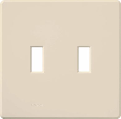 Fassada Gloss Light Almond 2-Gang Wall Plate, Plastic, 4.6 x 4.67 Inch