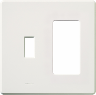Fassada 2-Gang Wall Plate, White, Gloss Finish, 4.6 Inch x 4.67 Inch