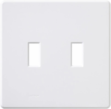 Fassada 2-Gang Gloss White Wall Plate, 4.6 x 4.67 Inch, Plastic Construction