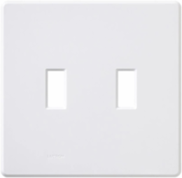 Fassada 2-Gang Gloss White Wall Plate, 4.6 x 4.67 Inch, Plastic Construction