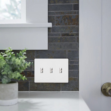 Fassada 3-Gang Wallplate, Plastic, 4.6 x 6.48 Inch, Glossy Almond