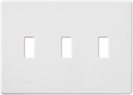 Fassada 3-Gang Wall Plate, Glossy White, 4.6 x 6.48 Inch
