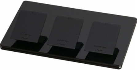 Triple Mount Pico Tabletop Pedestal, Black Plastic, Glossy Finish