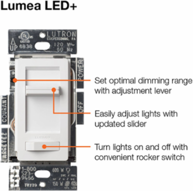 Lumea LED+ Dimmer Switch, 150W LED / 600W Incandescent, White