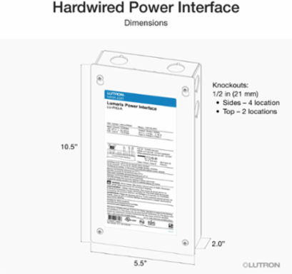 Hardwired Power Interface for Lumaris Tunable White Tape Light, 96W Output, 120/277V