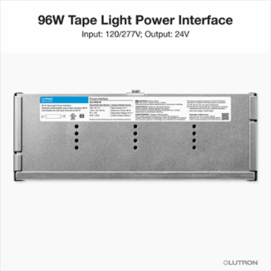 Lutron 96W Hardwired Power Interface with Flying Leads, works with Lumaris RGB + Tunable White LED Tape Light, 120/277V Input, 24V Output, LU-PH3-B