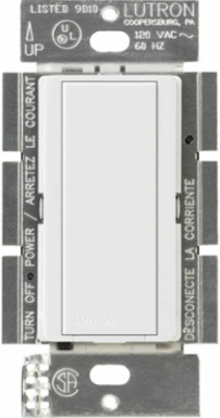 Maestro Companion Switch, Glossy White, 120V, 1-Pole, for Multi-Location Control