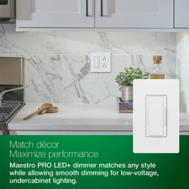 Maestro PRO LED+ Dimmer Switch, 600W Max, Neutral Optional, Black Finish