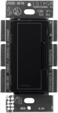 Maestro Companion Dimmer Switch, Glossy Black, 120V, for Multi-Location Lighting Control